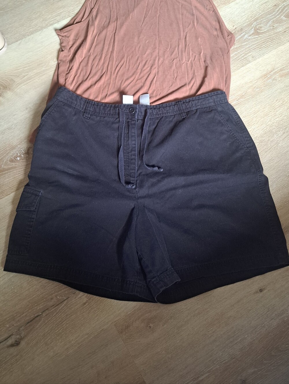 Women’s Black High-Rise Cargo Utility Shorts